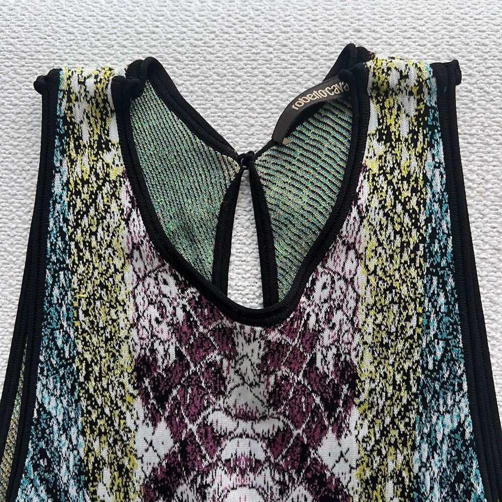 Roberto Cavalli Python Multicolor Knit Fabric Dre… - image 2